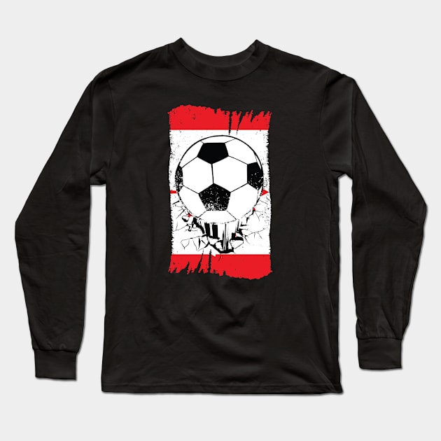 Vintage Canadian Flag with Soccer Ball // Retro Canada Soccer Long Sleeve T-Shirt by SLAG_Creative